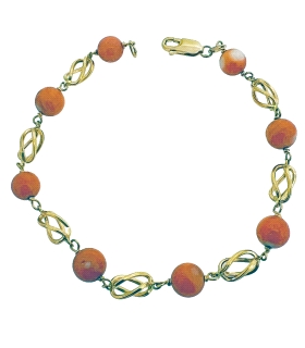PULSERA CORAL FINO ORO 18 KTES. 7 X 21MM