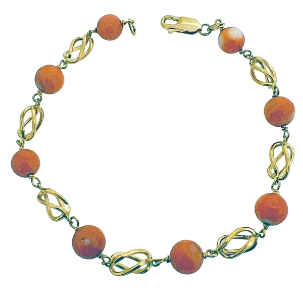 PULSERA CORAL FINO ORO 18 KTES. 7 X 21MM