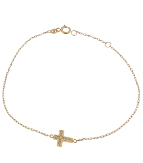 PULSERA CRUZ ORO 18 KTES. 18 - 16 CM