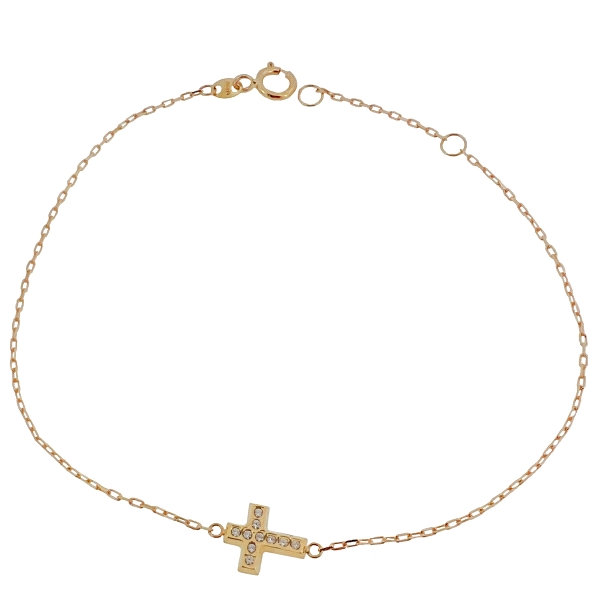 PULSERA CRUZ ORO 18 KTES. 18 - 16 CM
