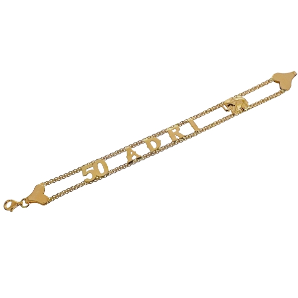 PULSERA NOMBRE ORO 18 KTES. 18 CM. ADRI