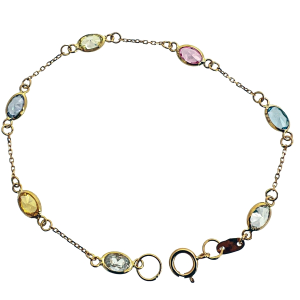 PULSERA MUJER PIEDRAS TUTTI  FRUTTI ORO