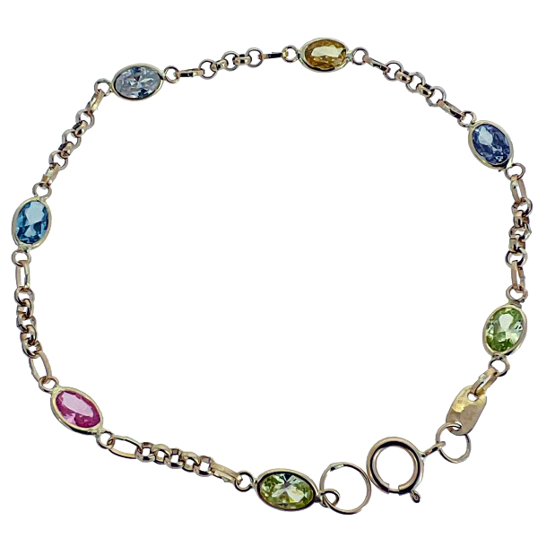 PULSERA MUJER PIEDRAS TUTTI  FRUTTI ORO