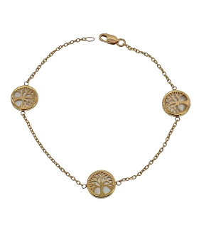 PULSERA ARBOL VIDA ORO PRIMERA LEY 18 CM