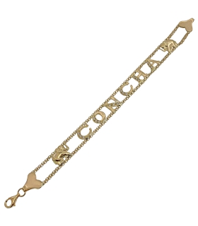 PULSERA NOMBRE ORO PRIMERA LEY 19 CM.