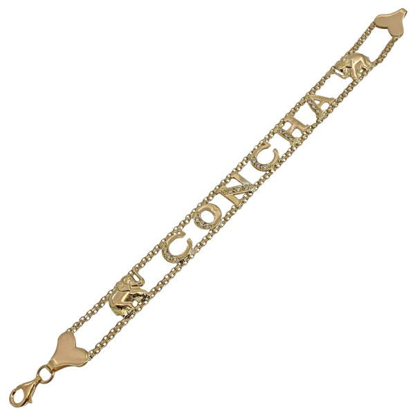 PULSERA NOMBRE ORO PRIMERA LEY 19 CM.