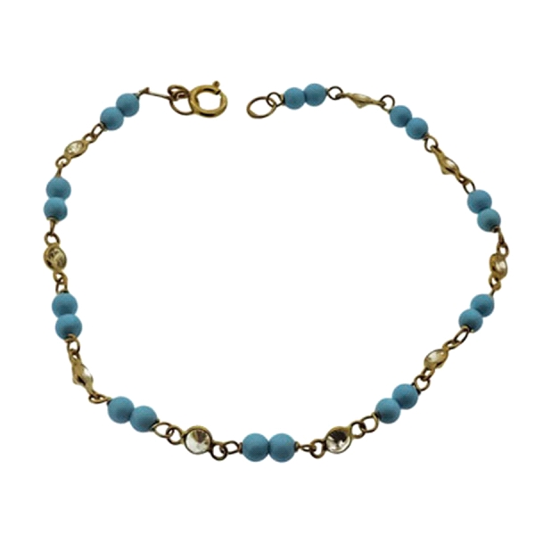 PULSERA TURQUESA  ORO 18 KTES. 18 CM.