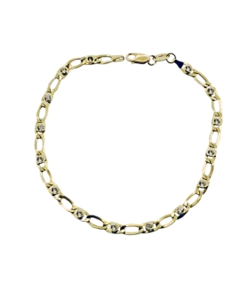 PULSERA SEÑORA ORO 1ªLEY 18 CM SEMIHUECA