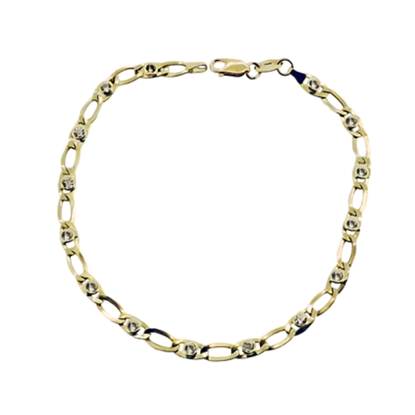 PULSERA SEÑORA ORO 1ªLEY 18 CM SEMIHUECA