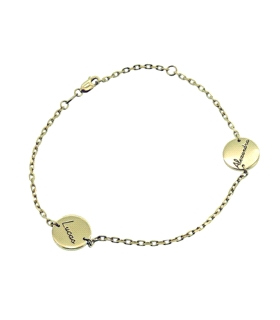 PULSERA DOS CIRCULOS MACIZA ORO 1ª LEY