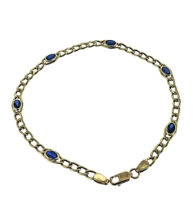 PULSERA MUJER CADENA BARBADA ORO 18 KTES 19 CM.