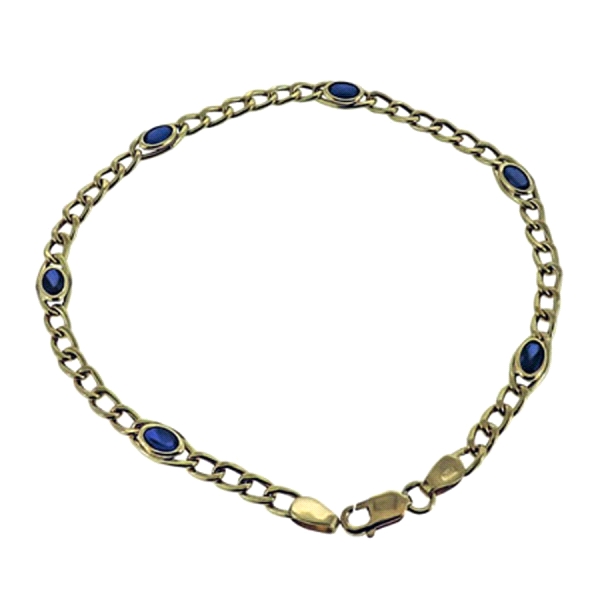 PULSERA MUJER CADENA BARBADA ORO 18 KTES 19 CM.