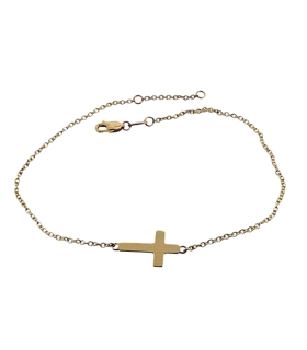 PULSERA CRUZ ORO 1ª LEY 19 ASA 17 CM
