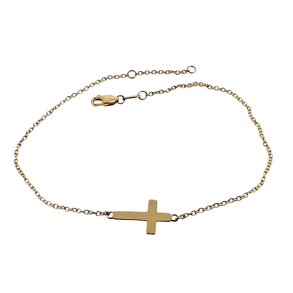 PULSERA CRUZ ORO 1ª LEY 19 ASA 17 CM