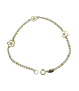 PULSERA FLOR ORO 1ª LEY 16,5 CM.