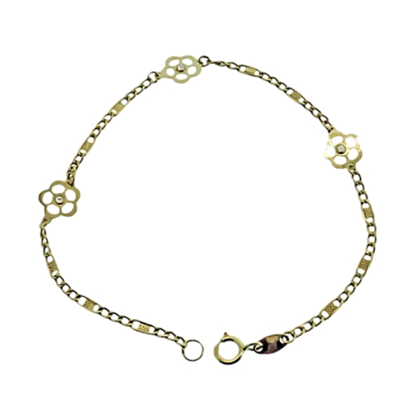 PULSERA FLOR ORO 1ª LEY 16,5 CM.