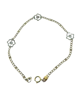 PULSERA TREBOL ORO 1ª LEY BICOLOR 16,50