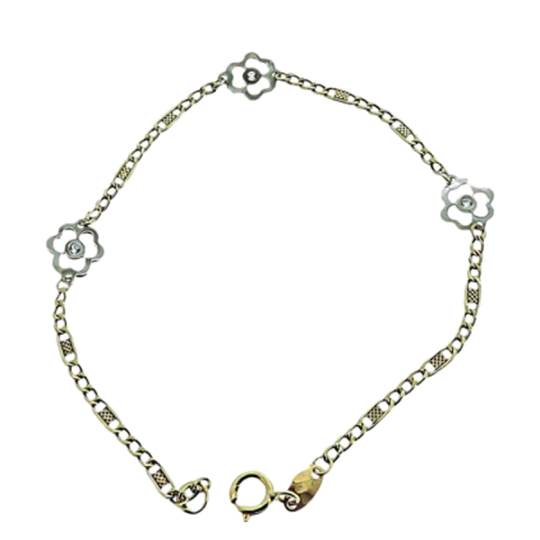 PULSERA TREBOL ORO 1ª LEY BICOLOR 16,50