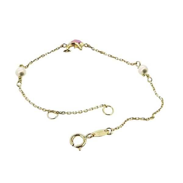 PULSERA DELFIN RECIEN ORO 1ª LEY ESMALTE