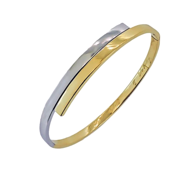 PULSERA RIGIDA ORO BICOLOR 1ª LEY 4X2X55