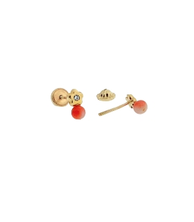 PENDIENTE NIÑA FLOR CORAL ORO 18 KTES. 4