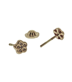 PENDIENTES FLOR MINI ORO 1ª LEY 4,50 MM