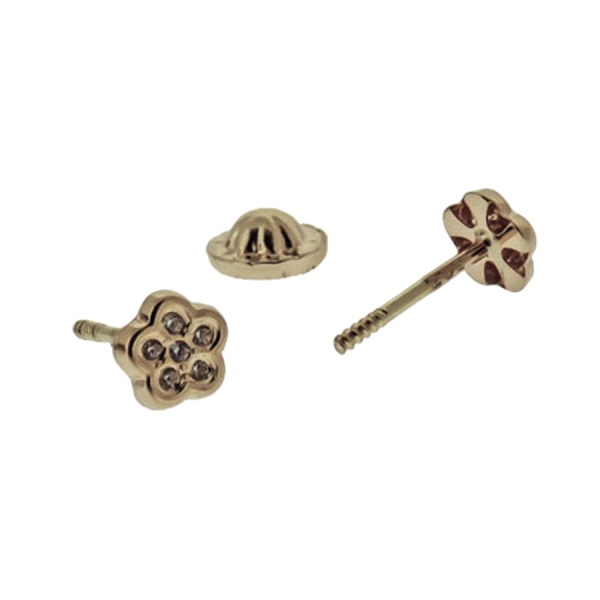 PENDIENTES FLOR MINI ORO 1ª LEY 4,50 MM
