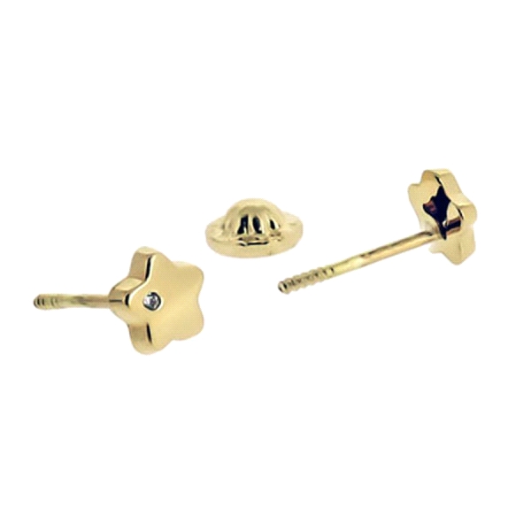 PENDIENTE ESTRELLA ORO 1ª LEY 5 MM.