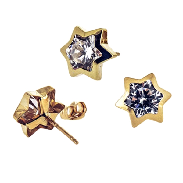 ESTRELLA PENDIENTE ORO 1ª LEY ZIRCONITAS