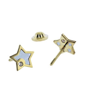 PENDIENTES ESTRELLA ORO 1ª LEY 6.5 MM