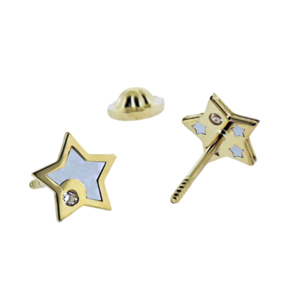 PENDIENTES ESTRELLA ORO 1ª LEY 6.5 MM