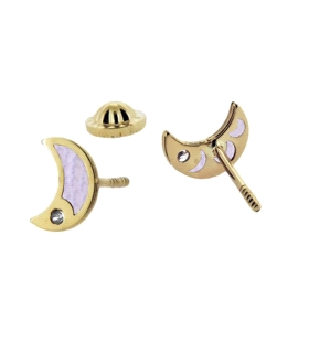 PENDIENTES MEDIA LUNA ORO 1ª LEY 6.5MM