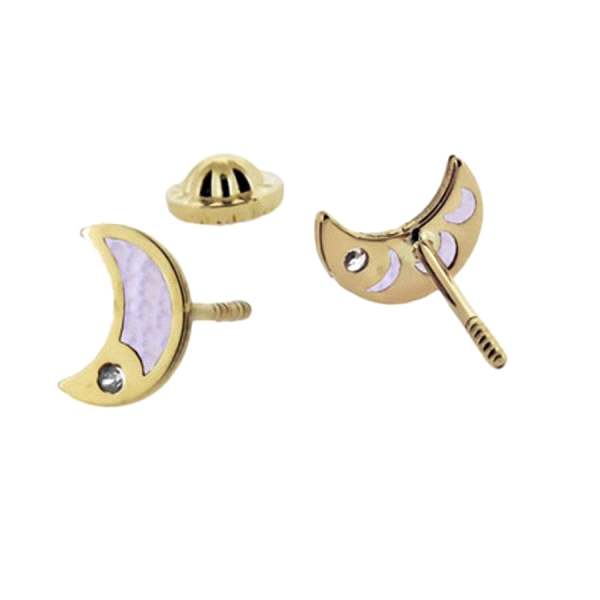 PENDIENTES MEDIA LUNA ORO 1ª LEY 6.5MM