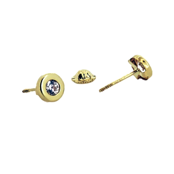 PENDIENTE CHATON ORO 18 KTES. 5,5 MM