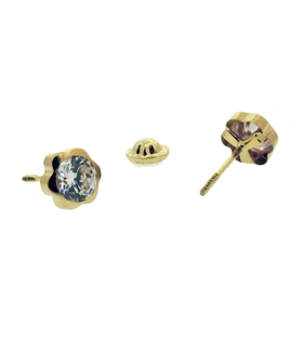 PENDIENTE MARGARITA ORO 1ª LEY 4 MM