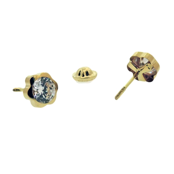 PENDIENTE MARGARITA ORO 1ª LEY 4 MM