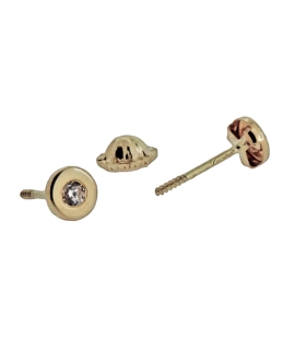 PENDIENTE CHATON ORO 18 KTES. 4 MM