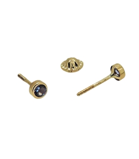 PENDIENTES NIÑA AGUA MARINA ORO 1ªLEY 3