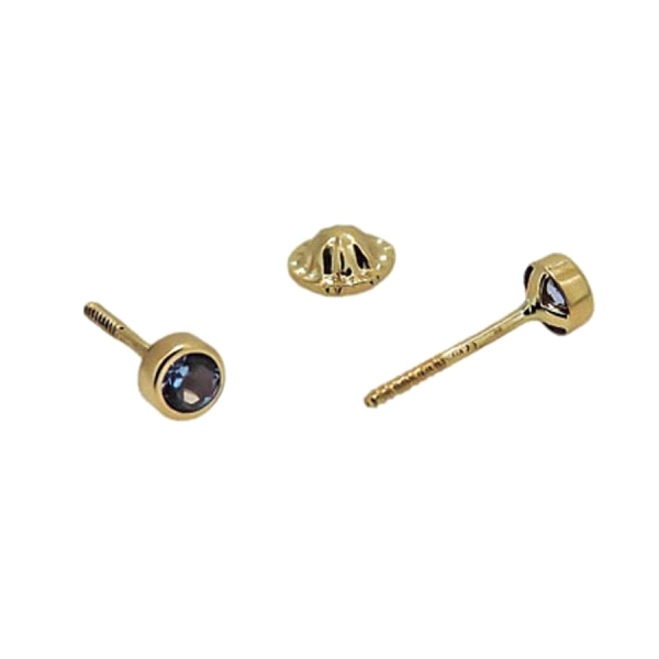 PENDIENTES NIÑA AGUA MARINA ORO 1ªLEY 3