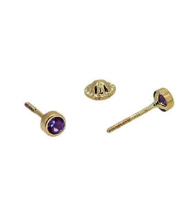 PENDIENTE UNISEX ORO 1ªLEY 3 MM AMATISTA