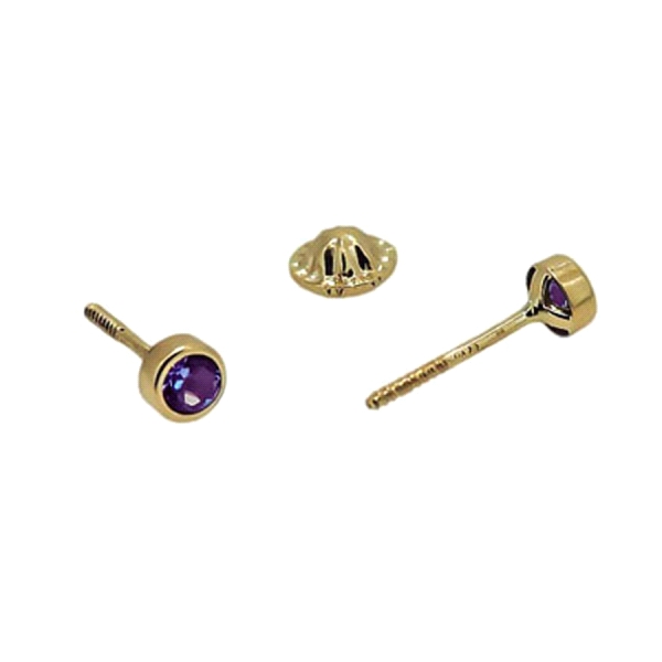 PENDIENTE UNISEX ORO 1ªLEY 3 MM AMATISTA