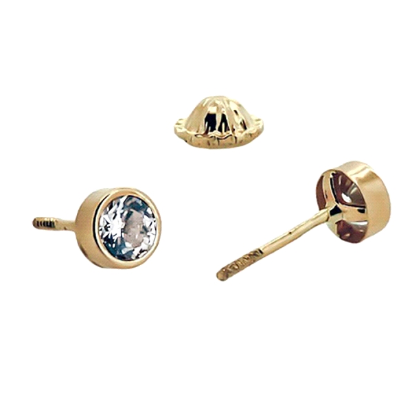 PENDIENTE NIÑA ORO 18 KTES. 4 MM. UNISEX