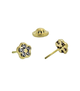 PENDIENTE FLOR ORO 18 KTES. 4,50 MM