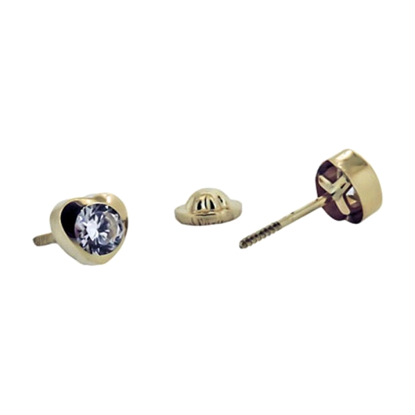 PENDIENTE CORAZON ORO 1ª LEY 5 X 5 MM