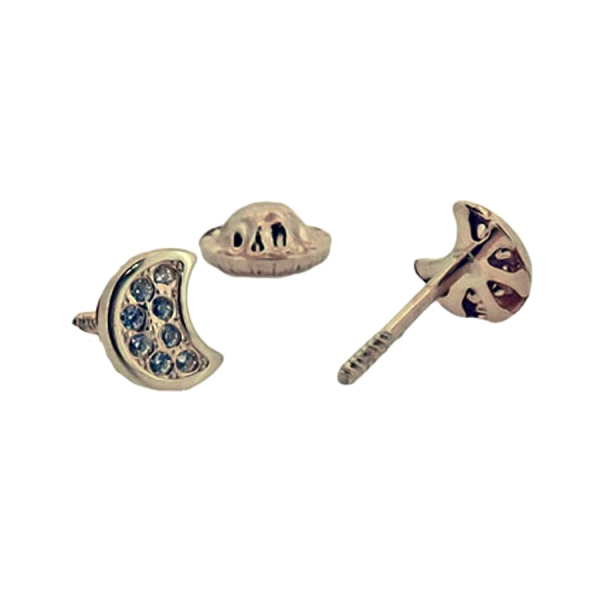 PENDIENTES MEDIA LUNA ORO 1ª LEY 5 MM