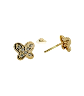 PENDIENTE MARIPOSA ORO 1ª LEY 5,5 X 6,8