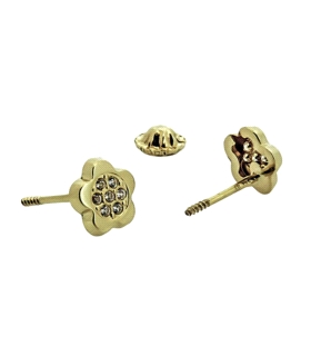 PENDIENTE NIÑA FLOR ORO 18 KTES. 6.30 MM