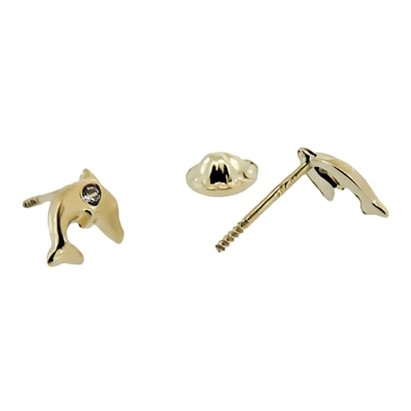 PENDIENTE DELFIN ORO 18 KTES. 7 X 5,20 M