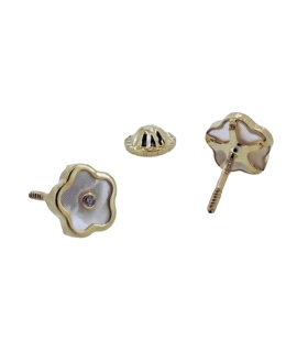 PENDIENTE FLOR NACAR ORO 18 KTES. 6.60 M