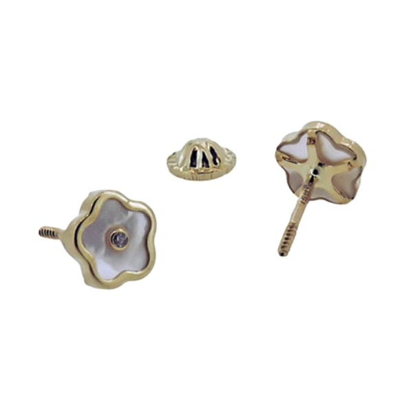PENDIENTE FLOR NACAR ORO 18 KTES. 6.60 M